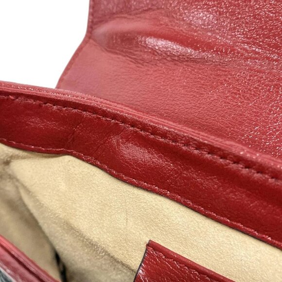 Auth GUCCI GG Marmont 583571 Black Red Leather Handbag - Picture 15 of 16